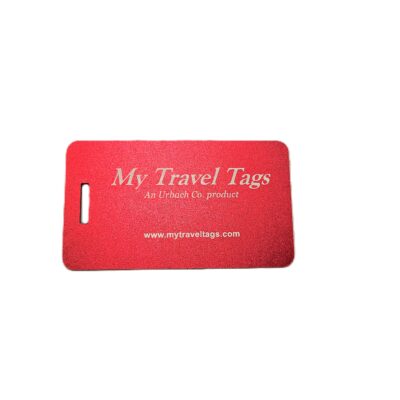 My Travel Tags are available in Red Aluminum
